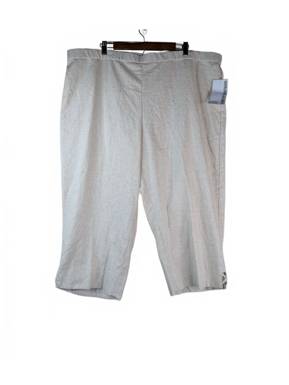 NWT Sag Harbor Flax Women's Linen Blend Cropped Capri Pants 24W